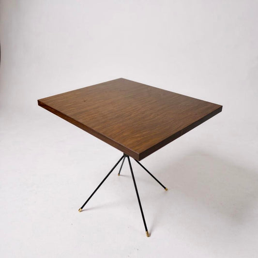 Mid Century Modern Walnut Formica Space Age Side Table