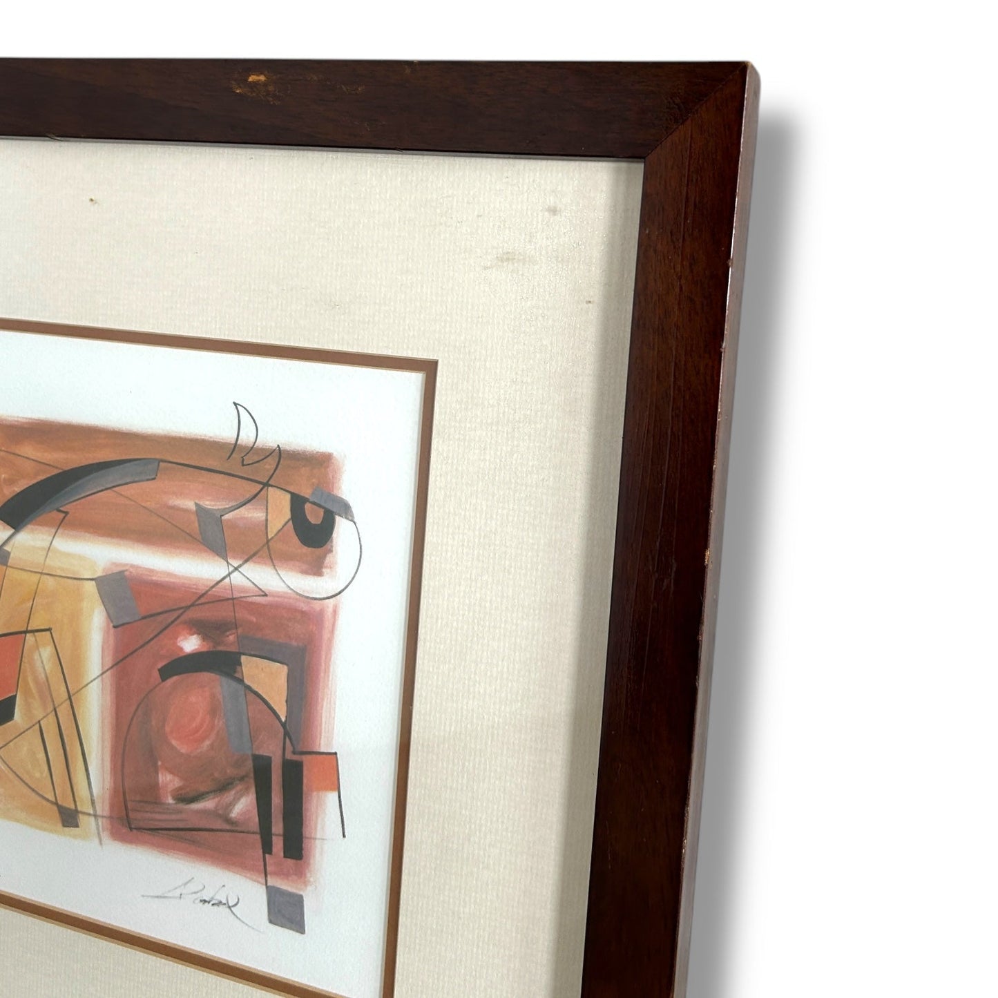 Alfred Gockel Signed Abstract Print – Mid Century Framed Artwork