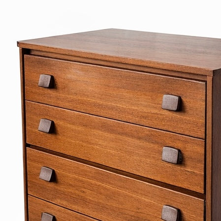 Mid-Century Teak Tallboy Chest of Drawers – Five Drawer Danish Style