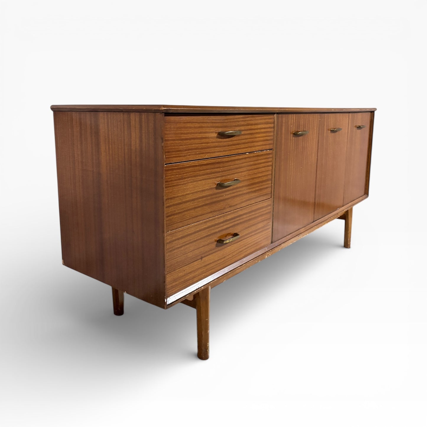 Lebus Mid-Century Walnut Sideboard with Cocktail Cabinet & Storage