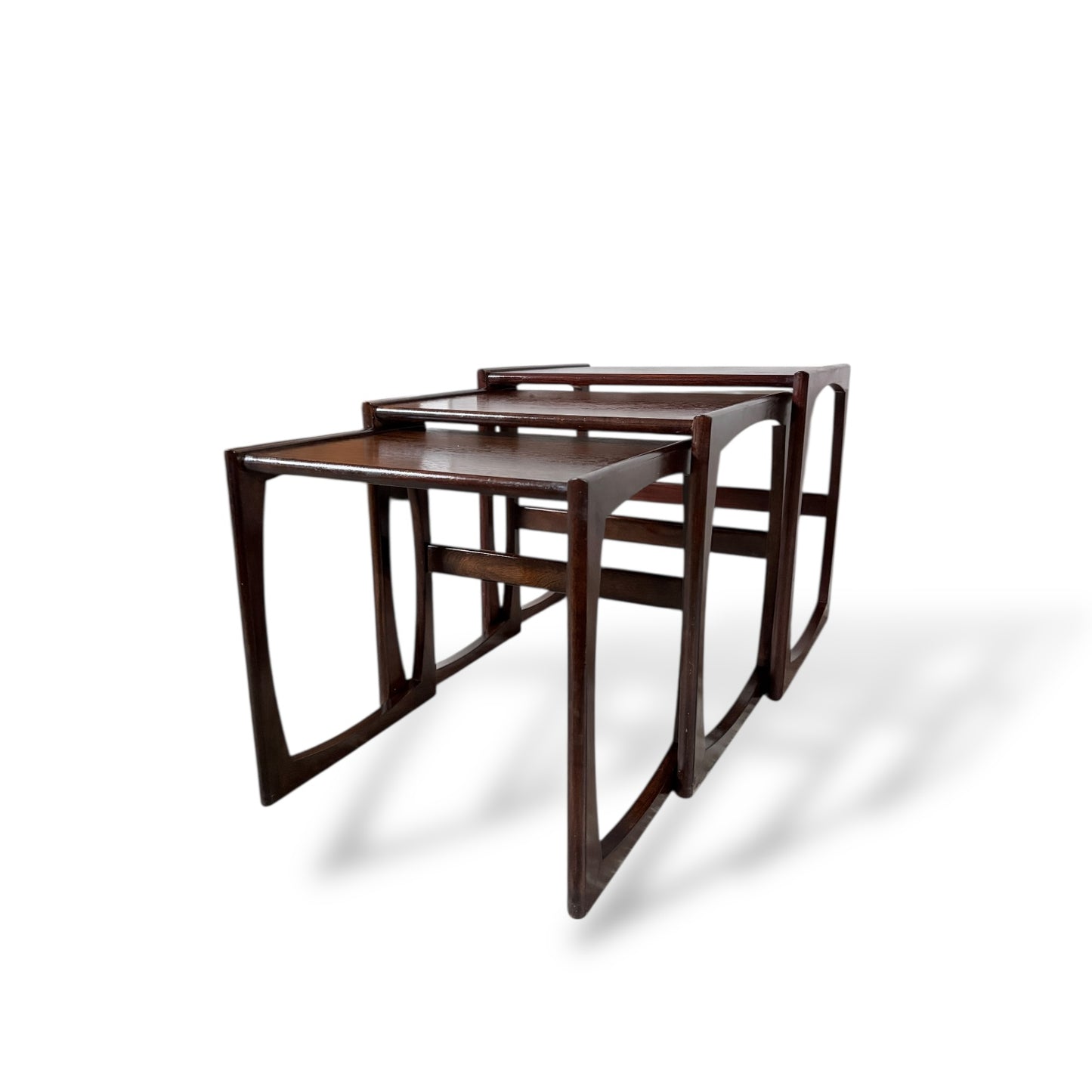 Mid Century Vintage G Plan Quadrille Nest of Tables Dark Wood — view 5