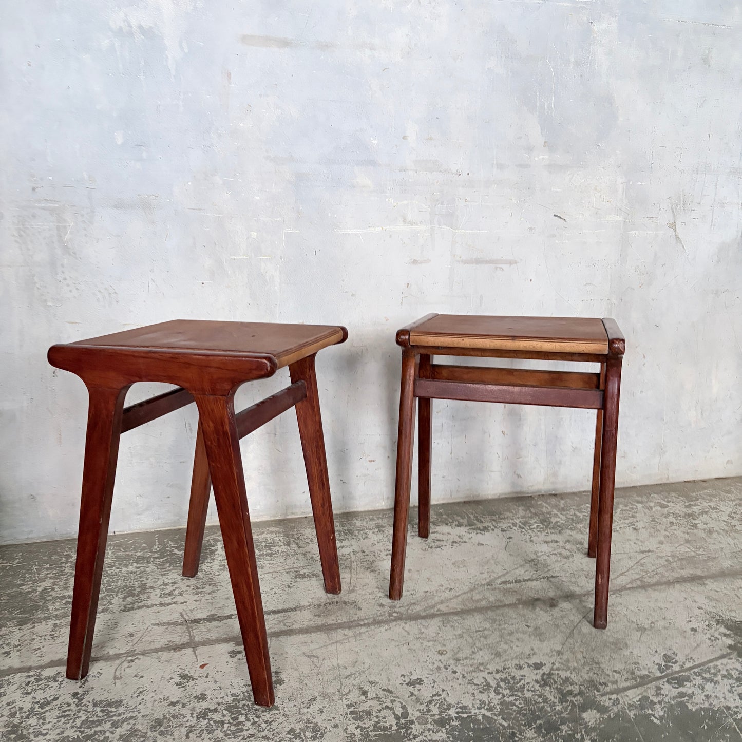 Mid Century Teak & Plywood Bedside Tables