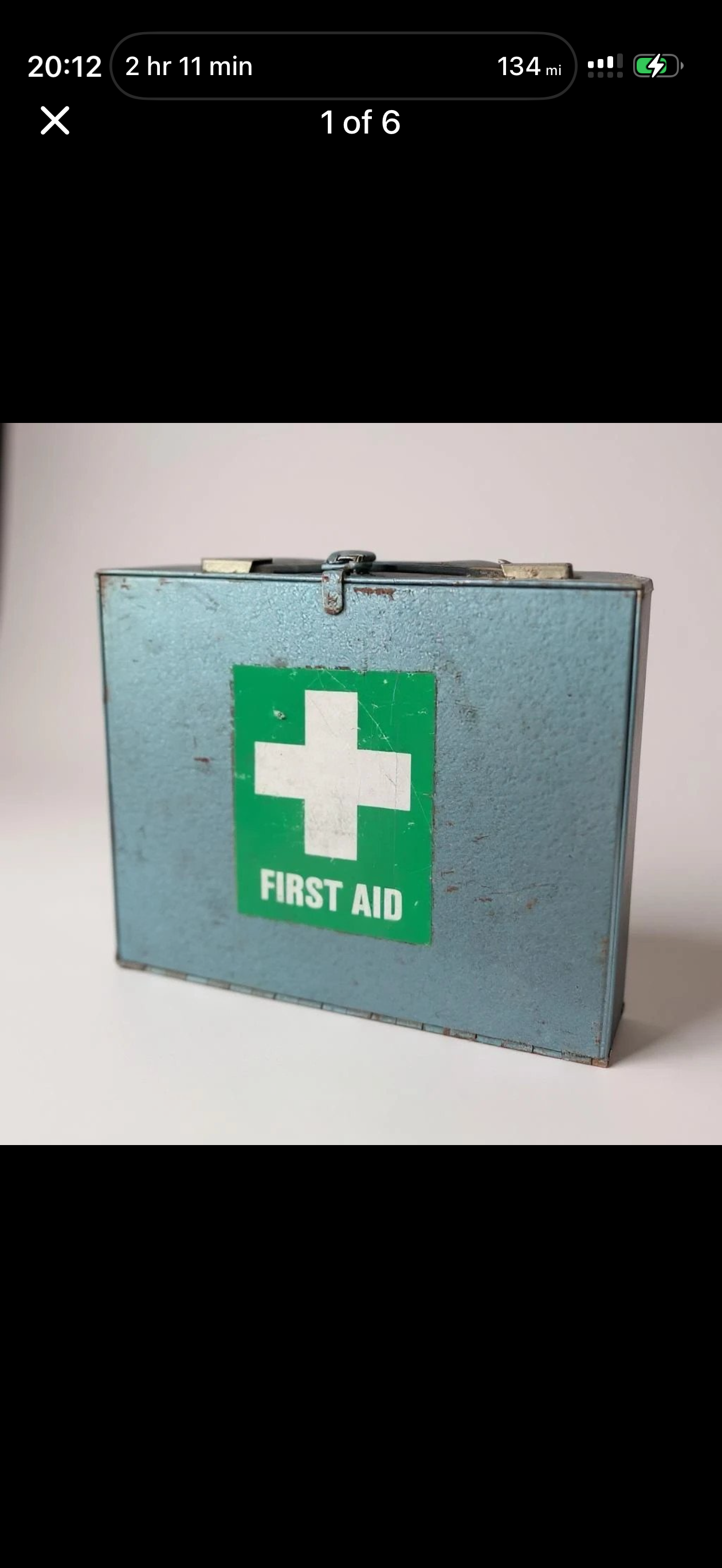 Vintage 1980s First Aid Metal Tin Box — view 5