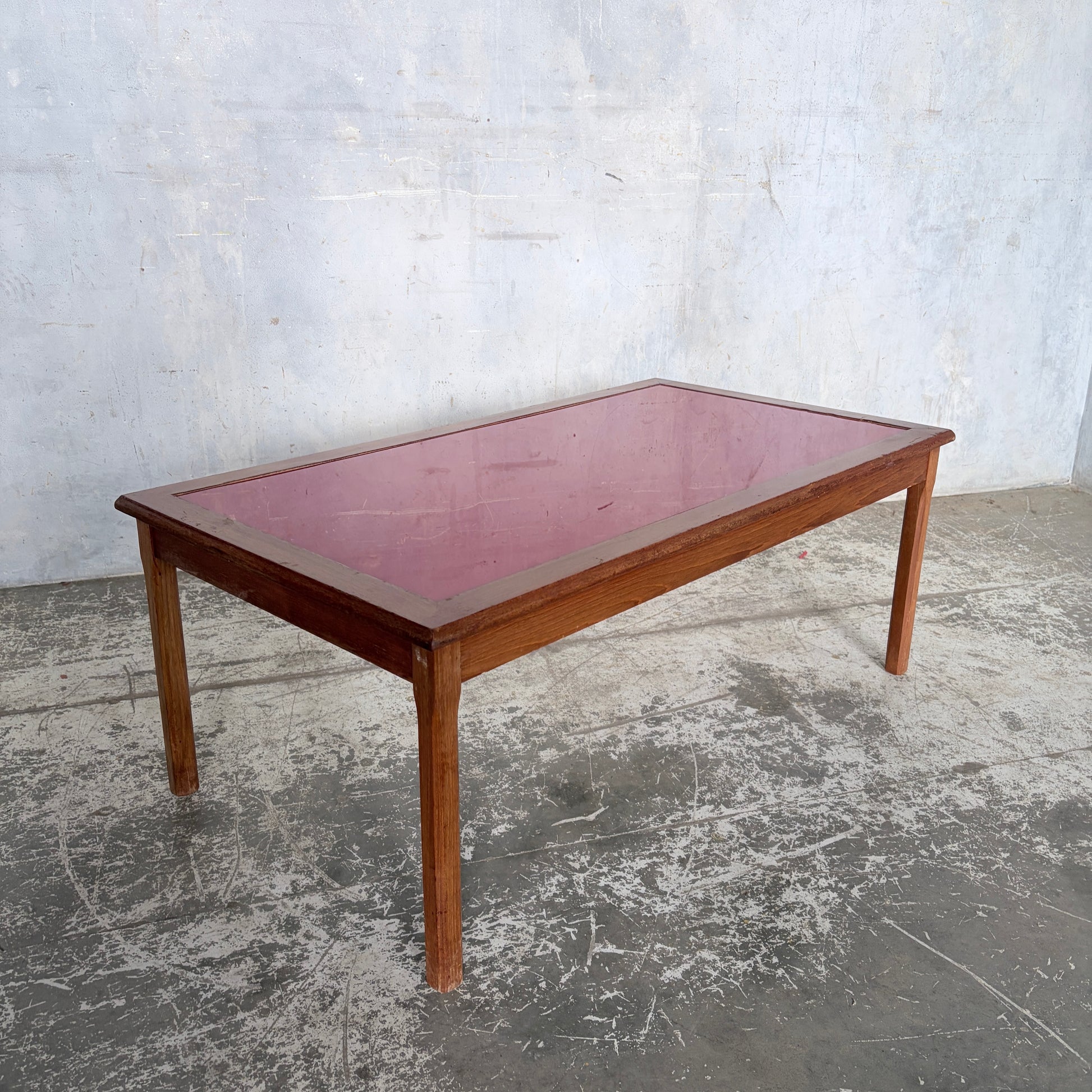 Mid Century Myers Teak Coffee Table with Custom Perspex Top