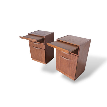 Pair of Teak Bedside Tables with Secret Drawer by Remploy