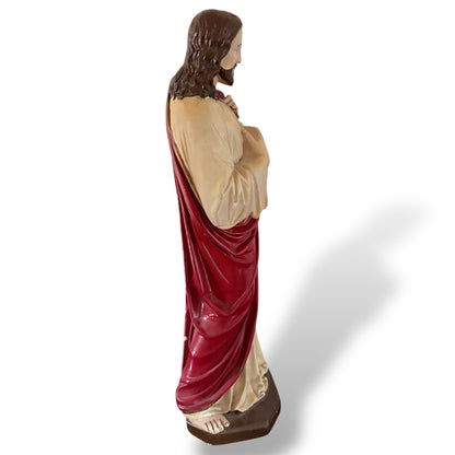 Antique Sacred Heart Jesus Statue – Alabaster