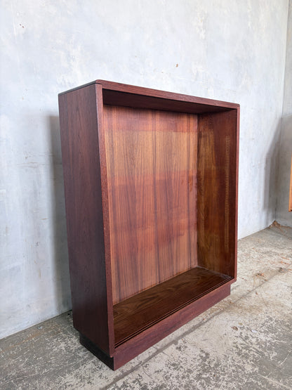 Mid Century Teak Open Bookcase / Display Cabinet – Handmade
