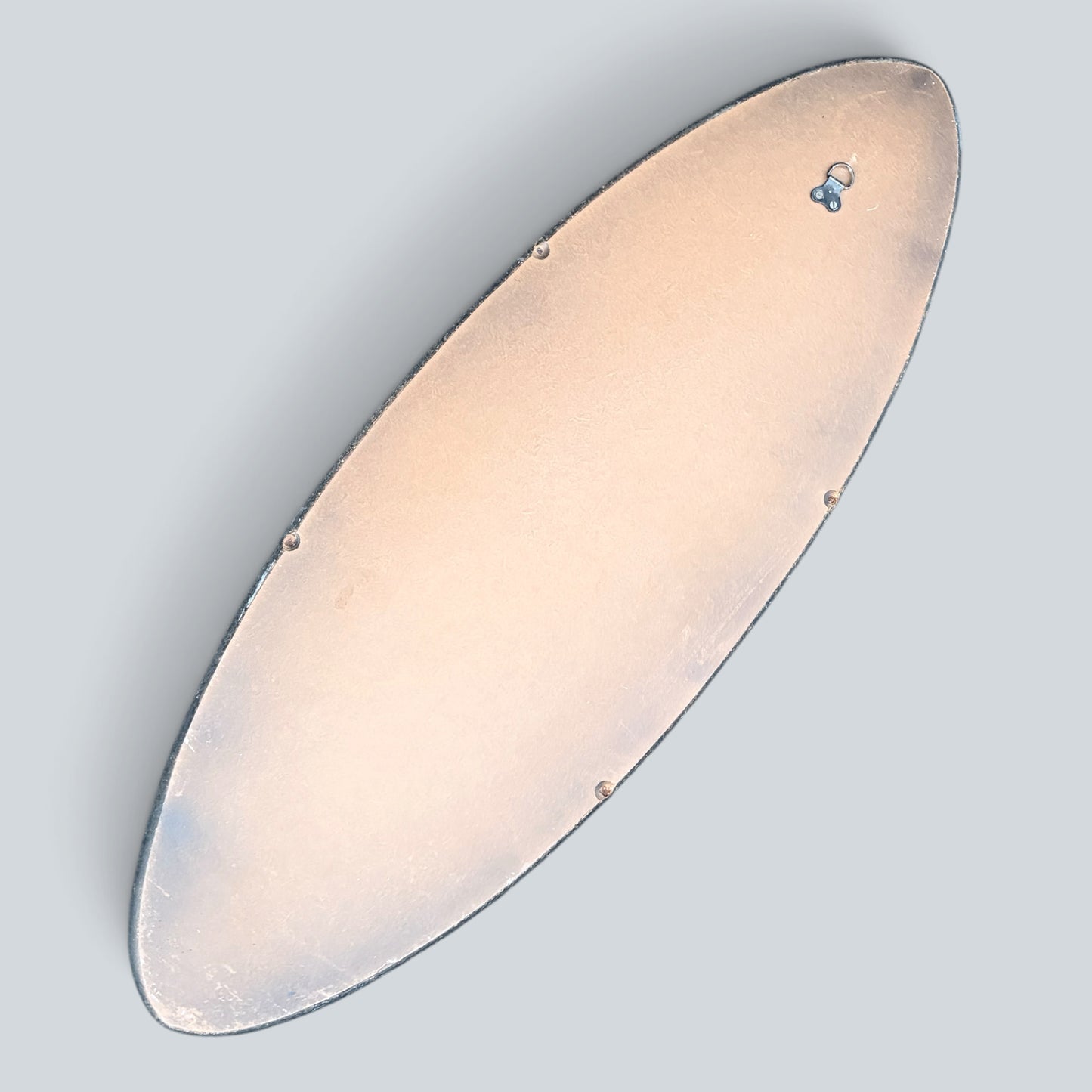 Mid-Century Space Age Oval Formica Wall Mirror – 1960s / 1970s