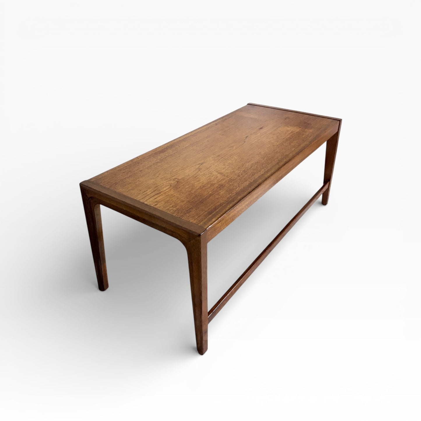 Mid-Century Teak Coffee Table with Sculpted Frame — view 3