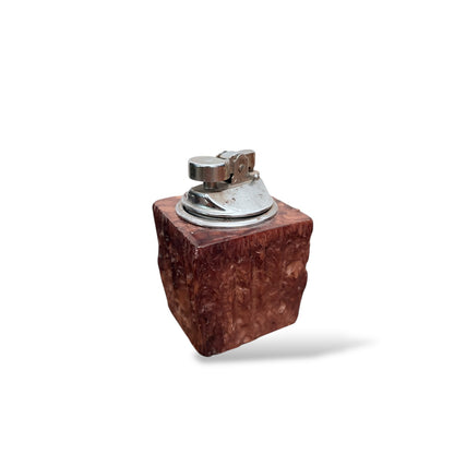 Vintage Italian Alabaster Table Lighter with Chrome Mechanism