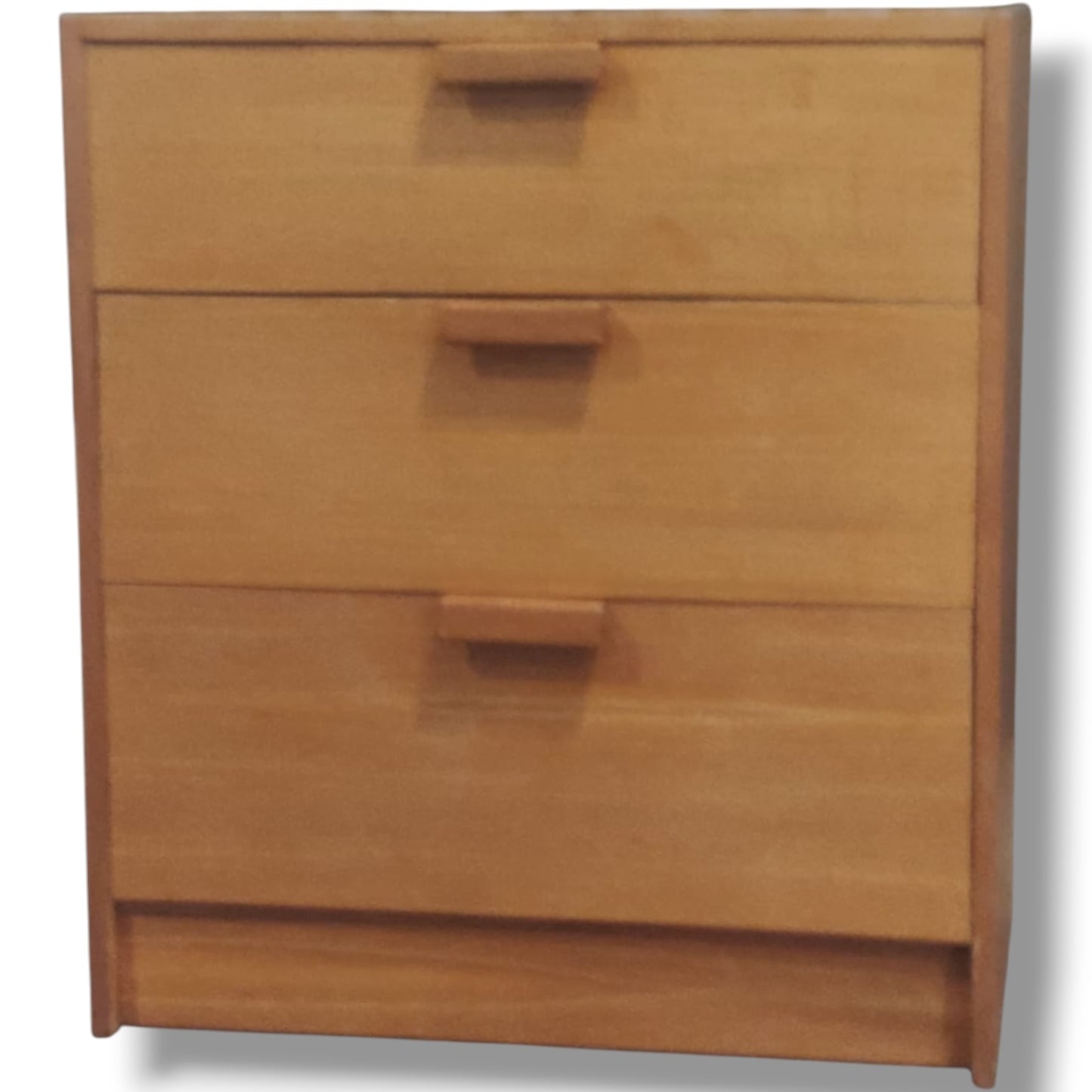 Vintage Teak Chest | Mid-Century Dresser with Three Drawers & Wooden Handles