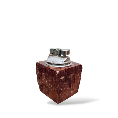 Vintage Italian Alabaster Table Lighter with Chrome Mechanism
