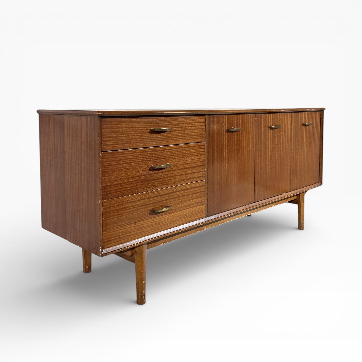 Lebus Mid-Century Walnut Sideboard with Cocktail Cabinet & Storage