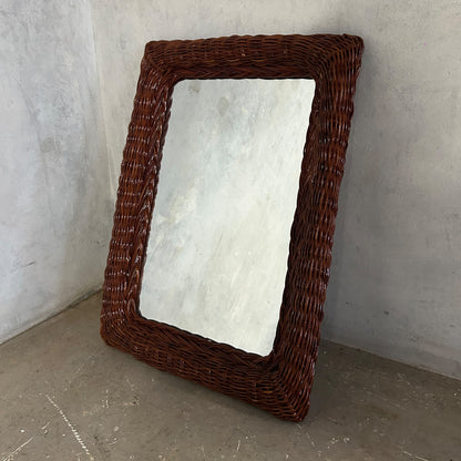 Mid Century Rattan Mirror
