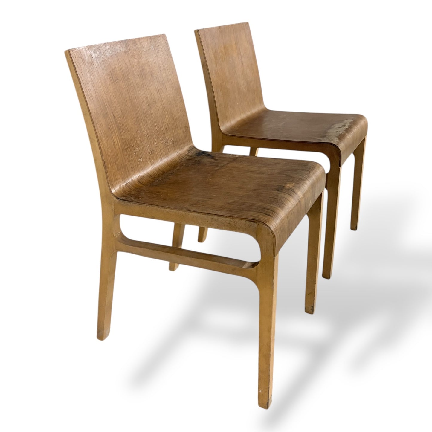 Vintage Pair of Bentwood Plywood Dining Chairs