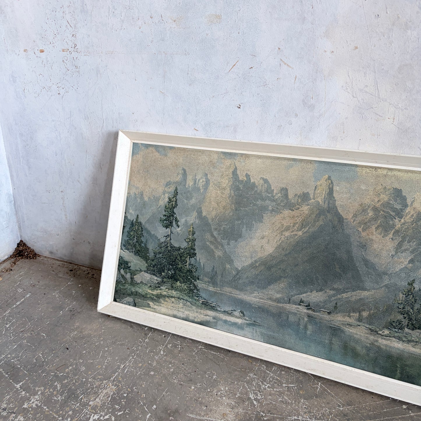 Vintage Framed Mountain Landscape Print by Arno Lemke – ‘The Dolomites’