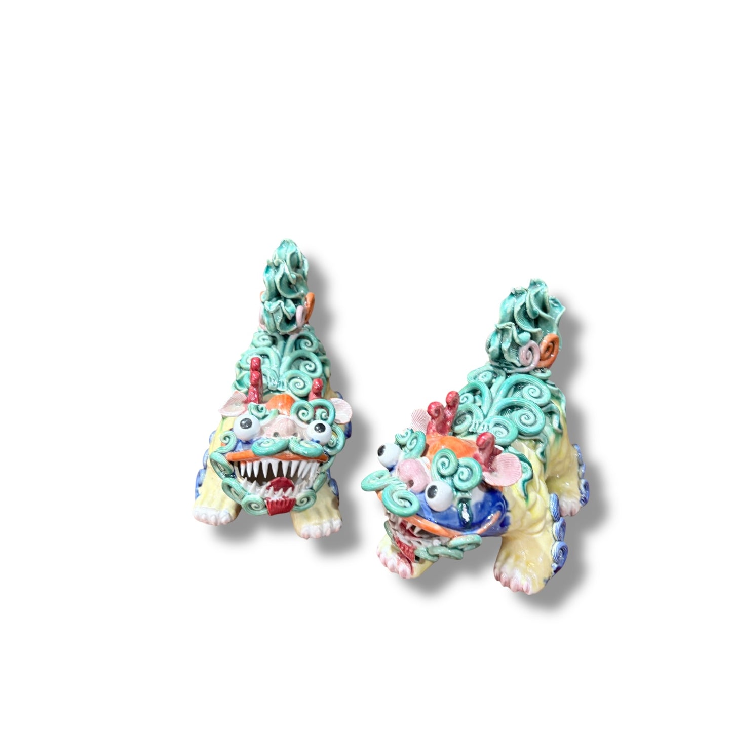 Pair of Decorative Foo Dogs – Hand-Painted Ceramic Guardians — view 6