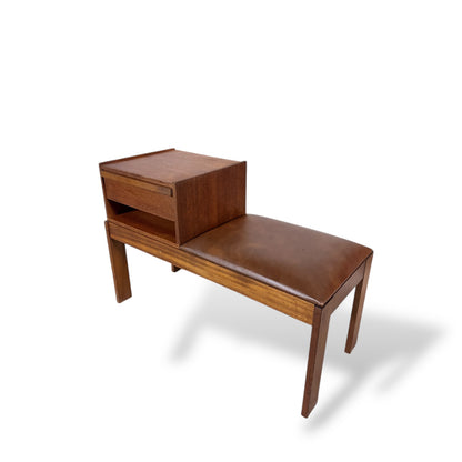 Mid Century Vintage Chippy Heath Telephone Table / Hall Bench