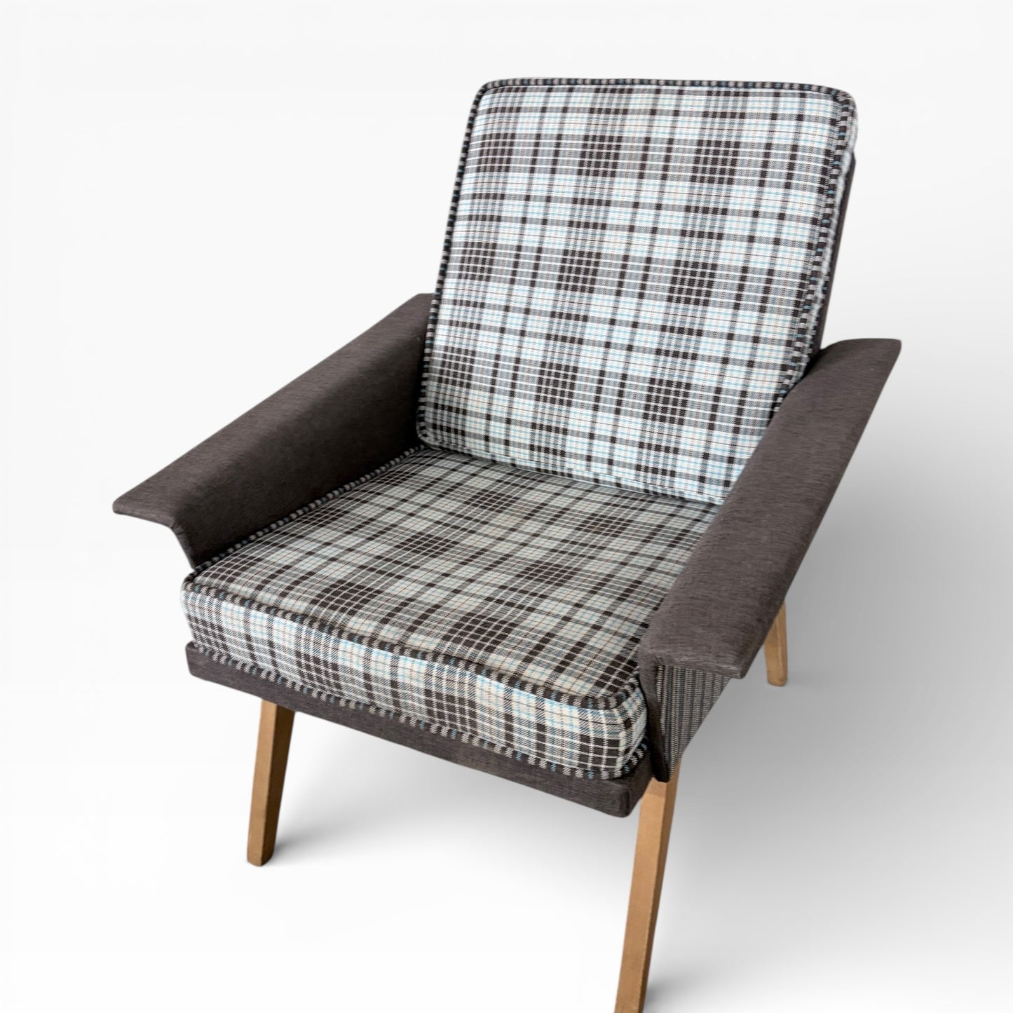 Mid-Century Swedish Plaid Armchair