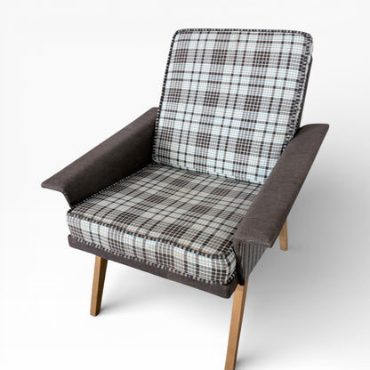 Mid-Century Swedish Plaid Armchair