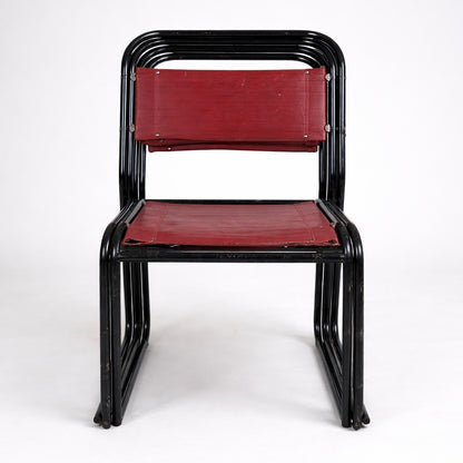 1960s Tubular Metal Dining Chairs – Set of Four
