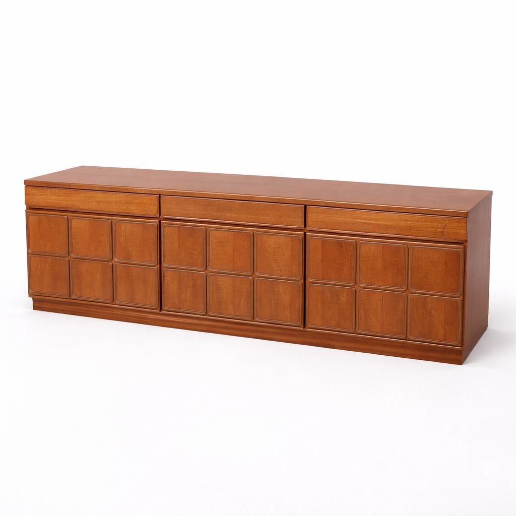 McIntosh Mid Century Teak Sideboard – Panel Front Long Low Cabinet