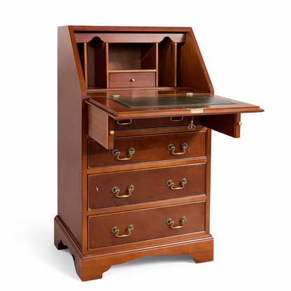 Vintage Yew Wood Compact Bureau Writing Desk
