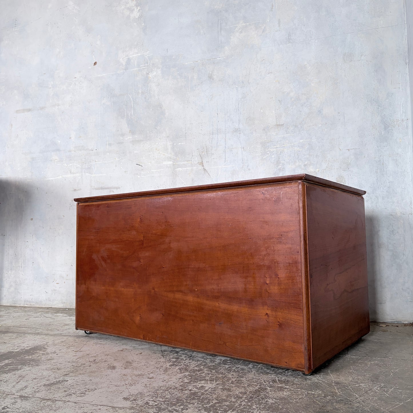 Mid Century Teak Storage Blanket Box Chest on Castors