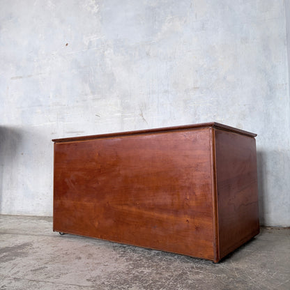 Mid Century Teak Storage Blanket Box Chest on Castors