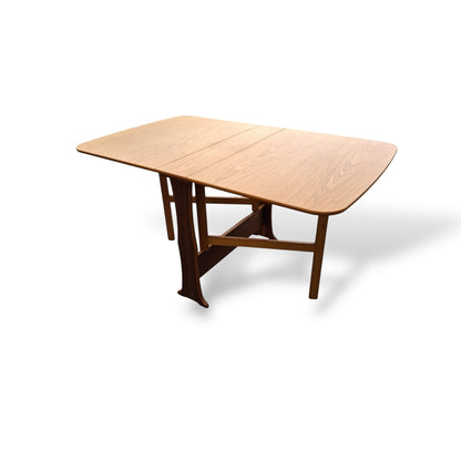 Mid Century Vintage Teak Drop Leaf Extending Dining Table — view 5