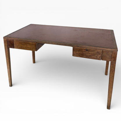 1950s Oak & Leather Military Compact Desk — view 3