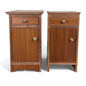 Pair of Vintage Mismatched Teak Bedside Cabinets
