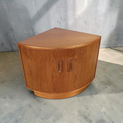 Mid Century G Plan Fresco Teak Curved Corner Cabinet