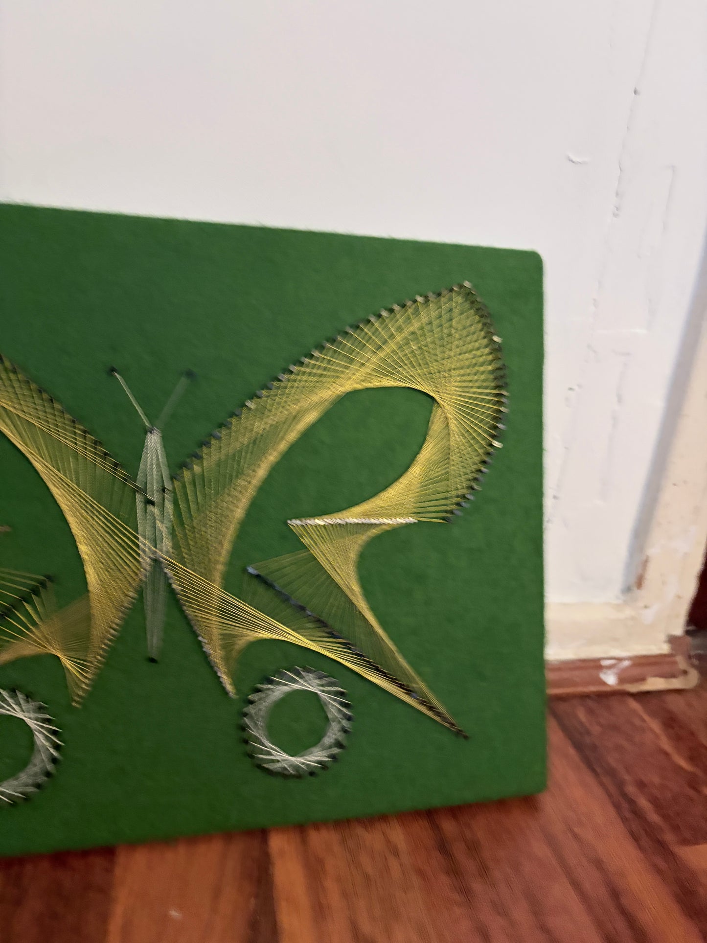 Mid Century String Art Butterfly Wall Hanging