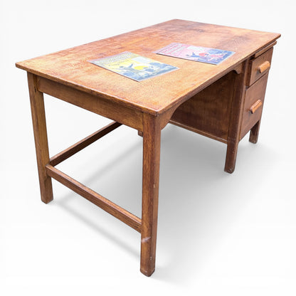 Vintage Tiger Oak Abbess Writing Desk
