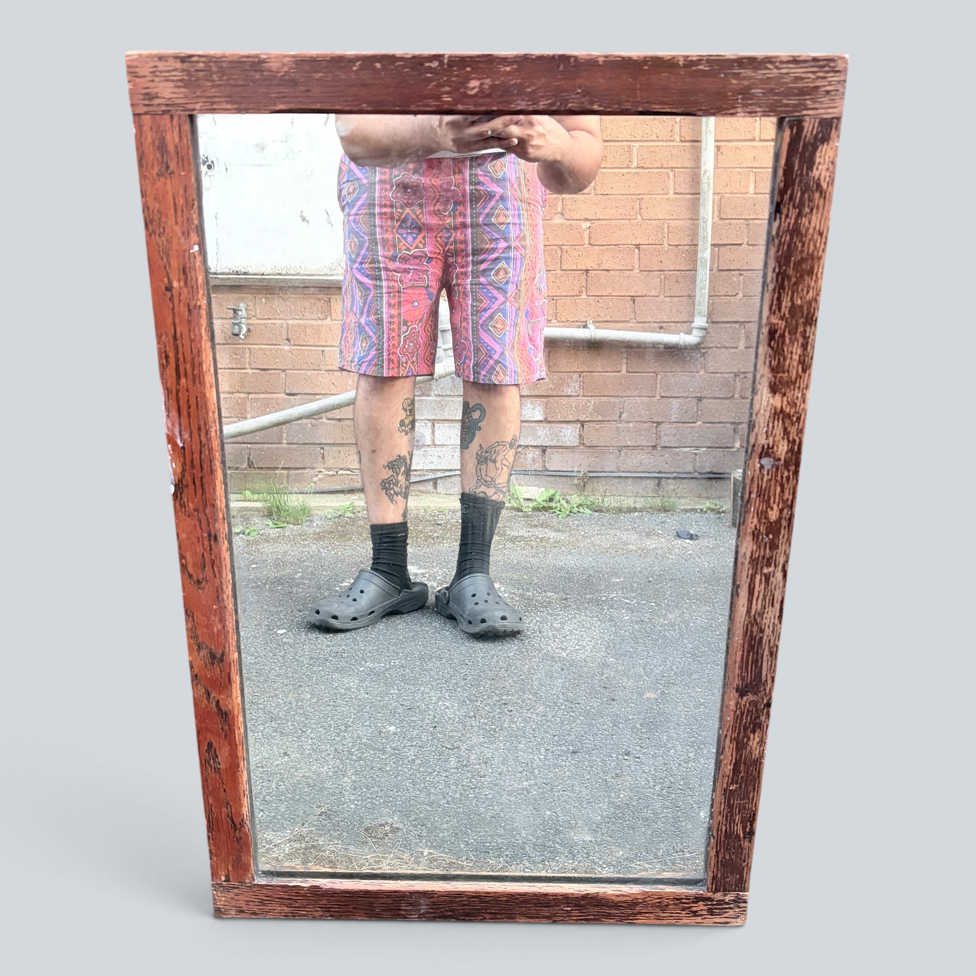 Antique Victorian Carved Oak Wall Mirror | 19th Century Rectangular Mirror
