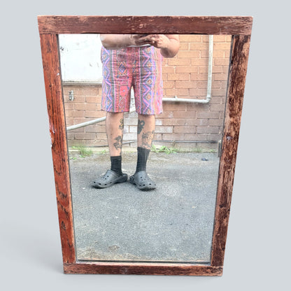 Antique Victorian Carved Oak Wall Mirror | 19th Century Rectangular Mirror
