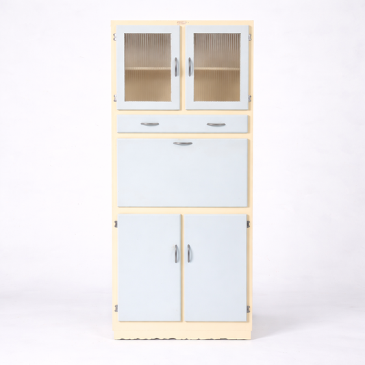 Esto Pale Blue & Cream Kitchenette Pantry Cupboard – Mid Century Utility Cabinet