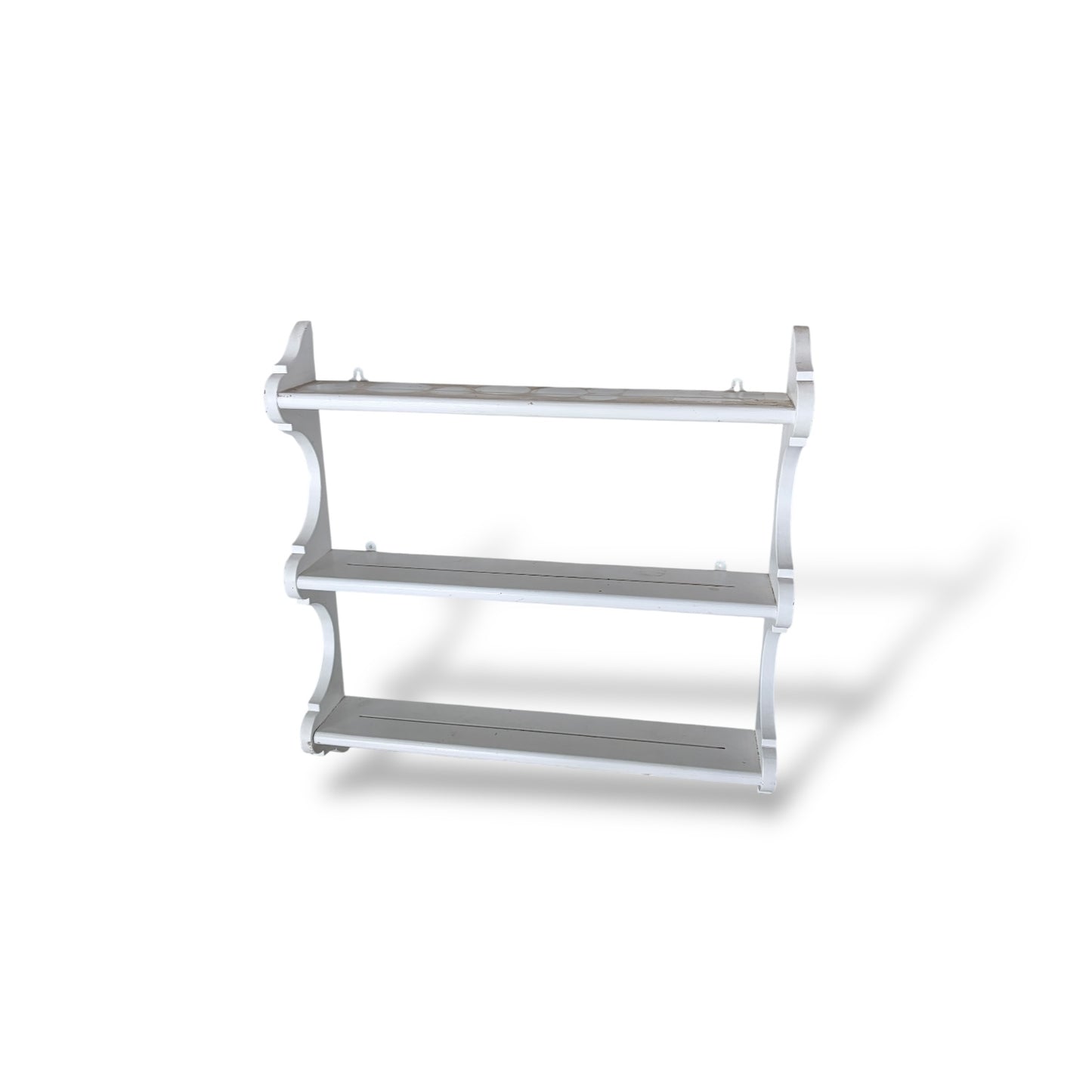 Vintage Oak Wall Display Rack – Painted Shabby Chic