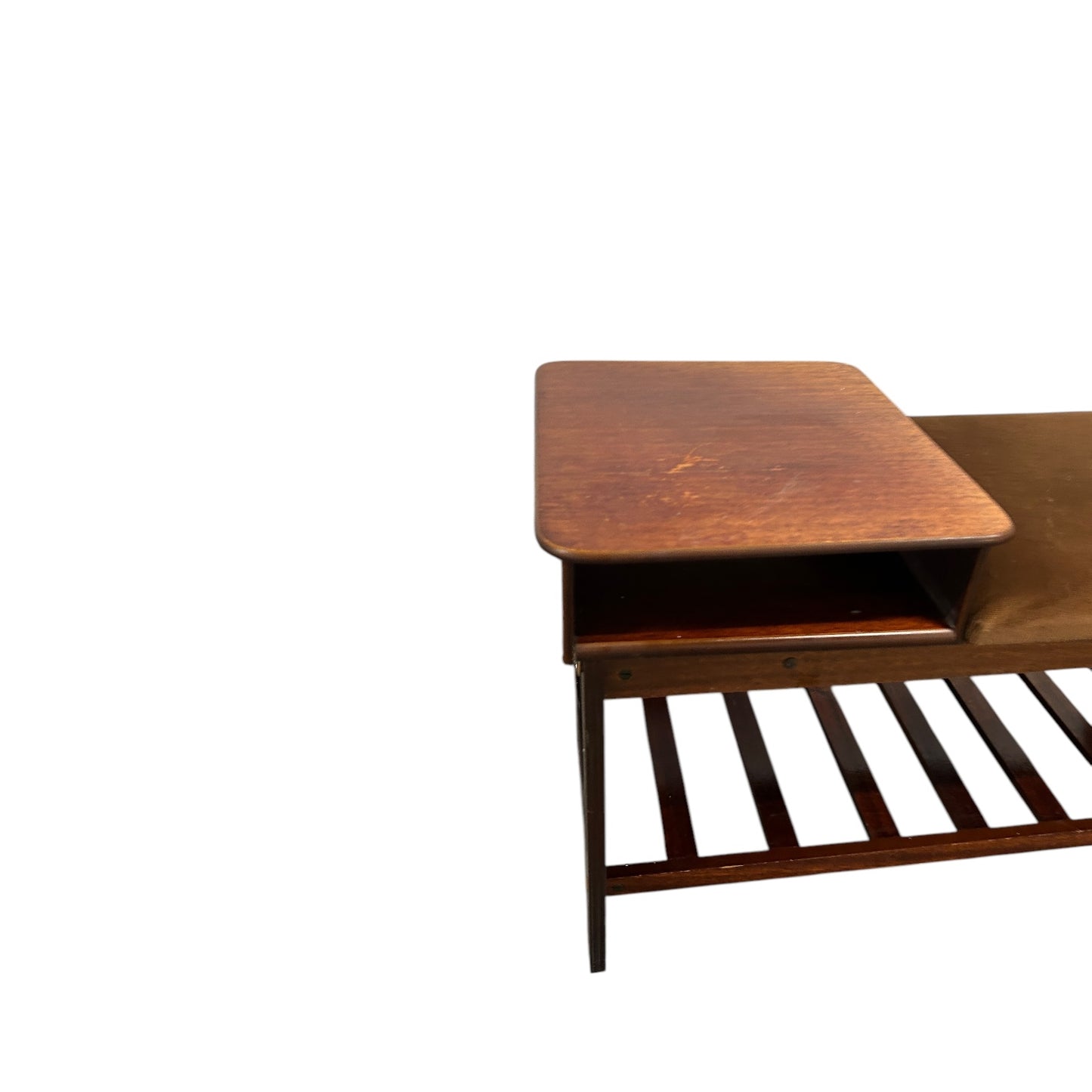 Mid Century Dark Wood Telephone Seat Table