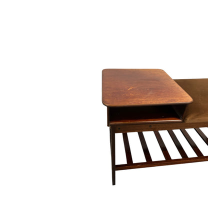 Mid Century Dark Wood Telephone Seat Table