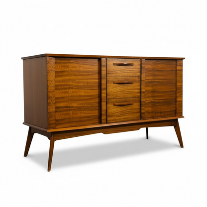 Mid-Century Alfred Cox Teak and Walnut Sideboard – Vintage British Modernist Credenza