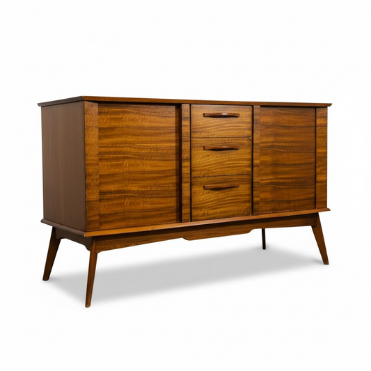 Mid-Century Alfred Cox Teak and Walnut Sideboard – Vintage British Modernist Credenza