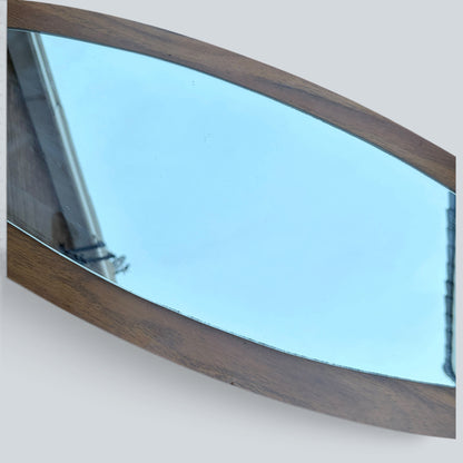 Mid-Century Space Age Oval Formica Wall Mirror – 1960s / 1970s