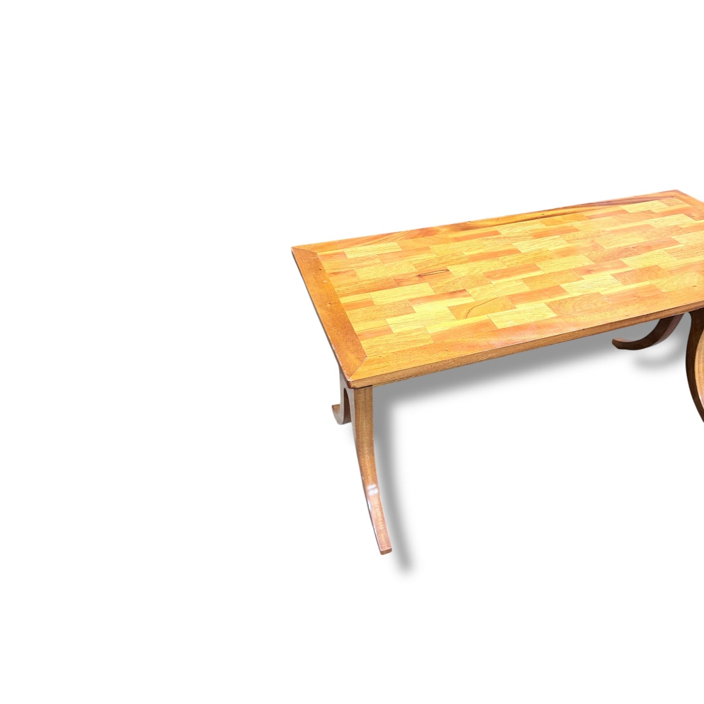 Handmade Solid Oak Coffee Table | Rustic Modern Wooden Living Room Table — view 6