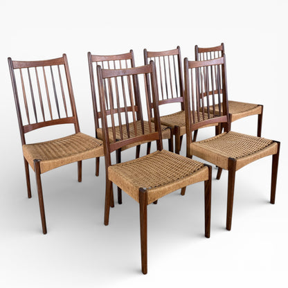 Set of 6 Danish Dining Chairs by Arne Hovmand-Olsen – Model MK200