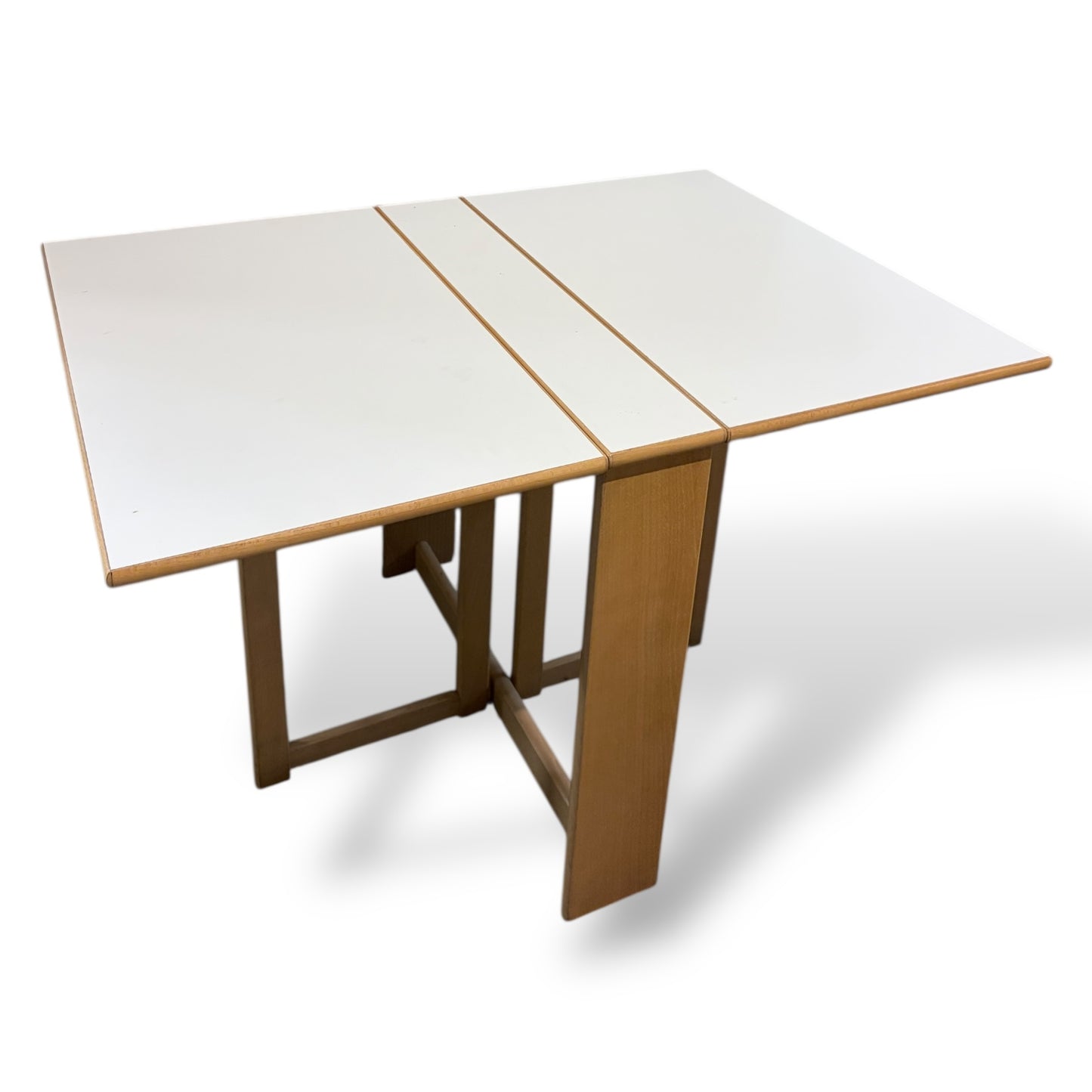 Mid Century Habitat Oak & White Formica Folding Dining Table, 1960s