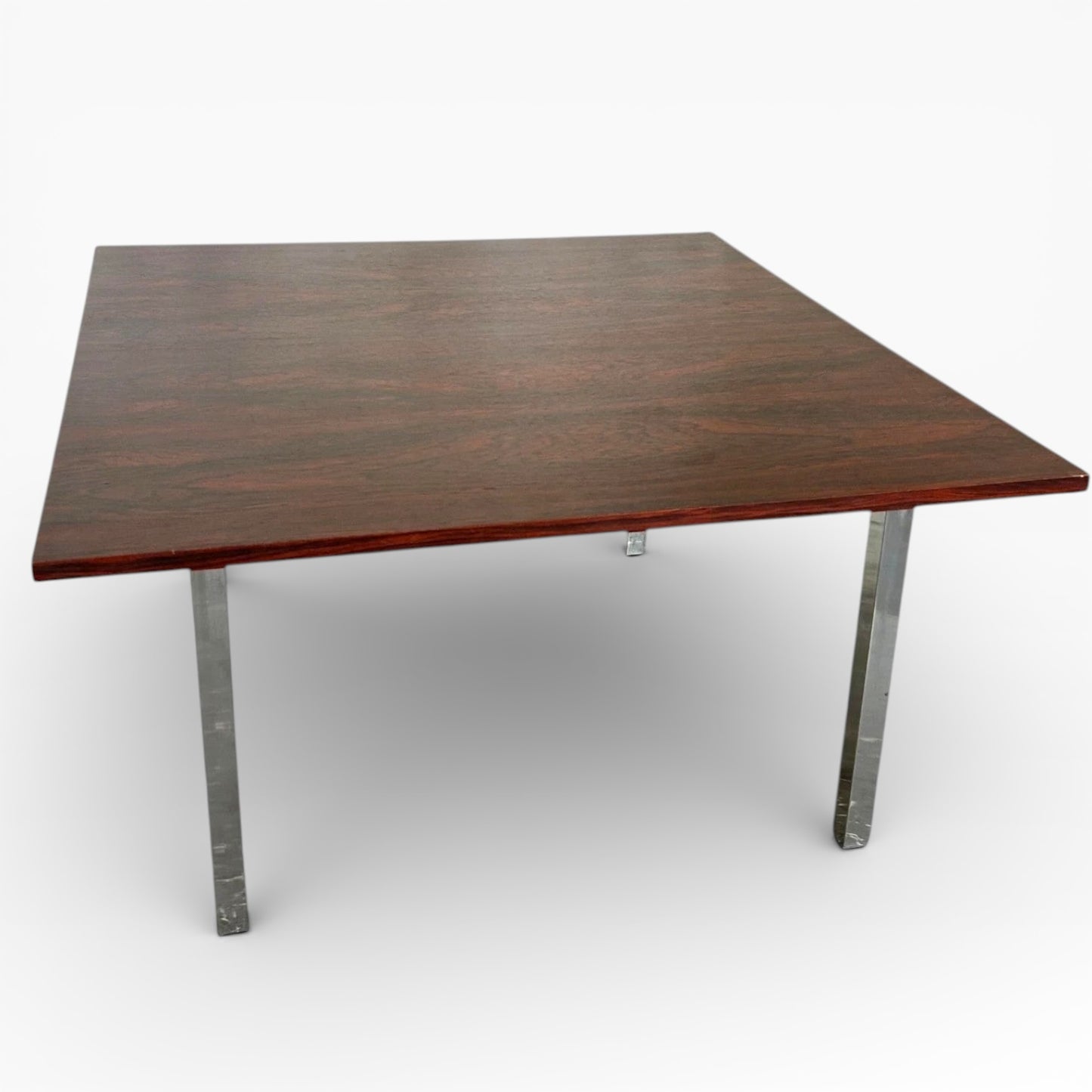 Vintage Coffee Table – Rosewood Top With Chrome Legs | Mid Century Square Low Table