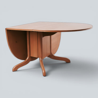 Morris of Glasgow Mid Century Teak Oval Drop Leaf Gateleg Dining Table