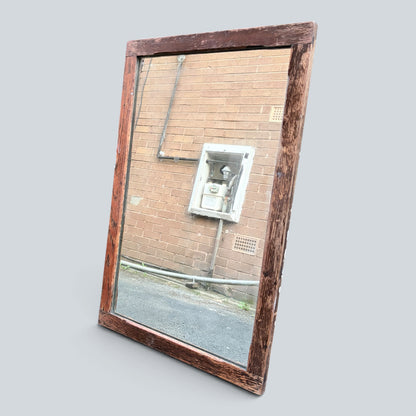 Antique Victorian Carved Oak Wall Mirror | 19th Century Rectangular Mirror